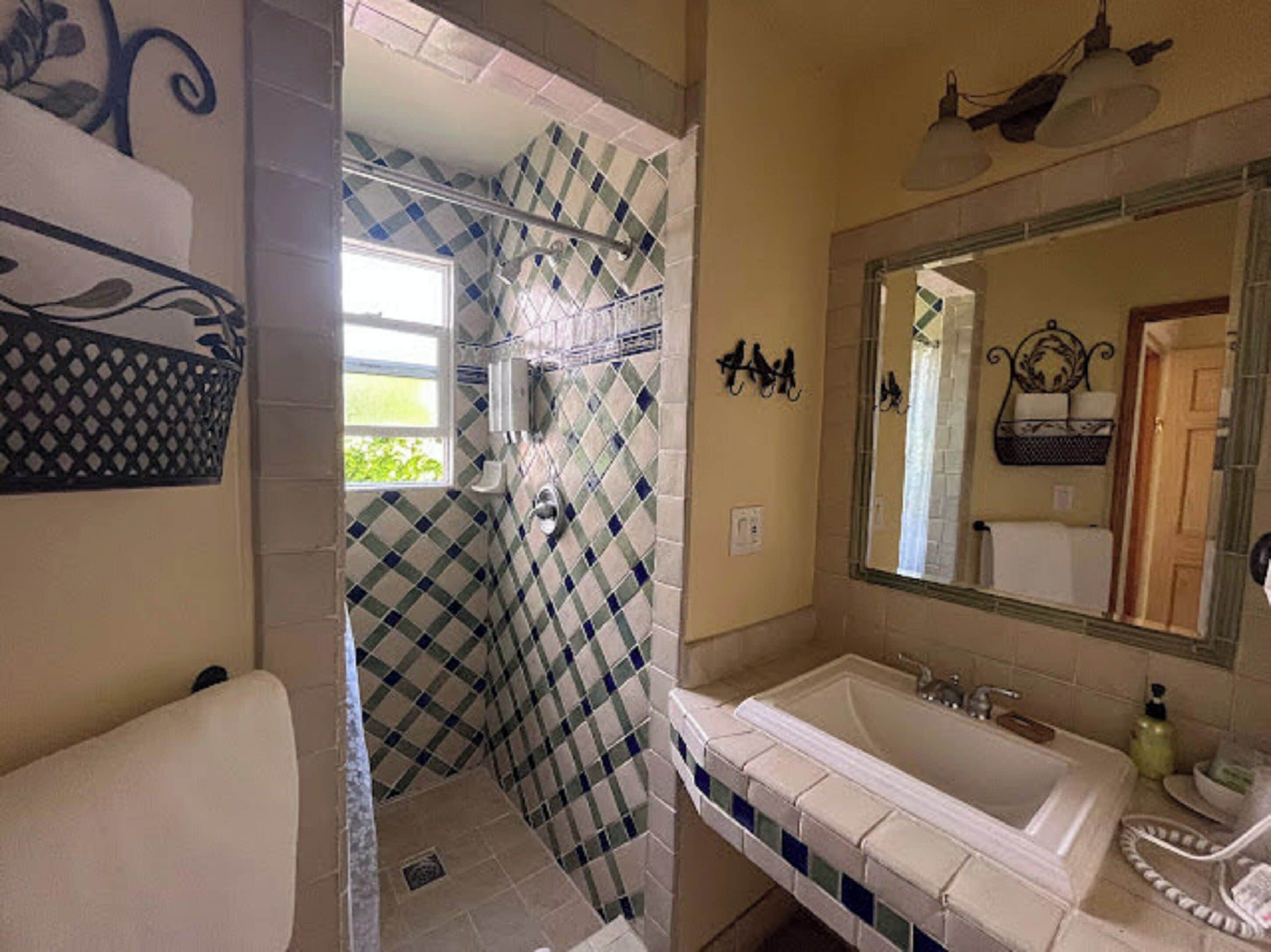 suite, 1 bedroom, courtyard view | bathroom | shower, free toiletries, hair dryer, towels