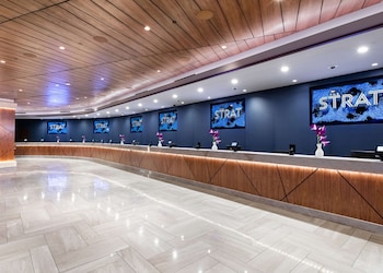 Hotel entrance and lobby at The STRAT Hotel, Casino & Tower