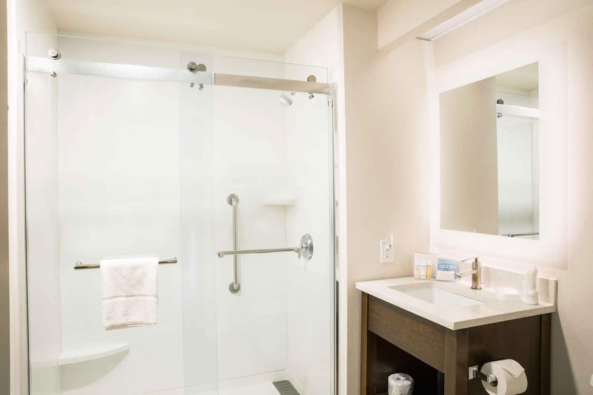 Bathroom | Eco-friendly toiletries, hair dryer, towels, soap