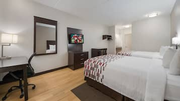 Deluxe Room, 2 Queen Beds, Non Smoking | Blackout drapes, iron/ironing board, free cribs/infant beds, free WiFi