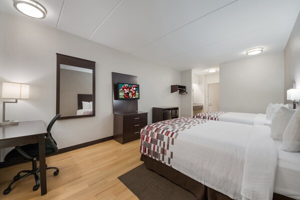 Deluxe Room, 2 Queen Beds, Non Smoking | Blackout drapes, iron/ironing board, free cribs/infant beds, free WiFi