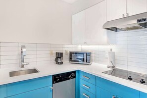 Fridge, microwave, coffee/tea maker