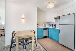Fridge, microwave, coffee/tea maker
