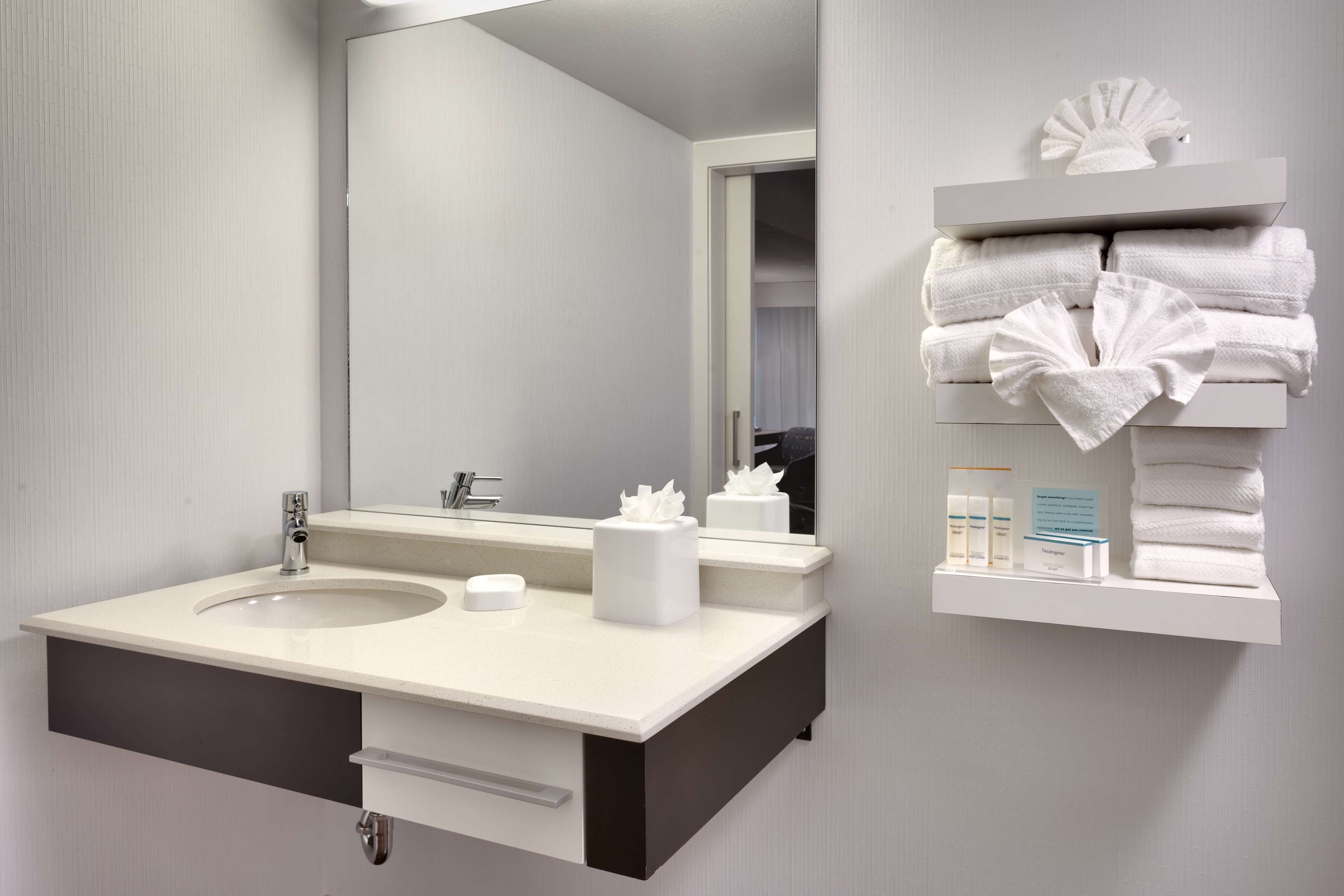 free toiletries, hair dryer, towels