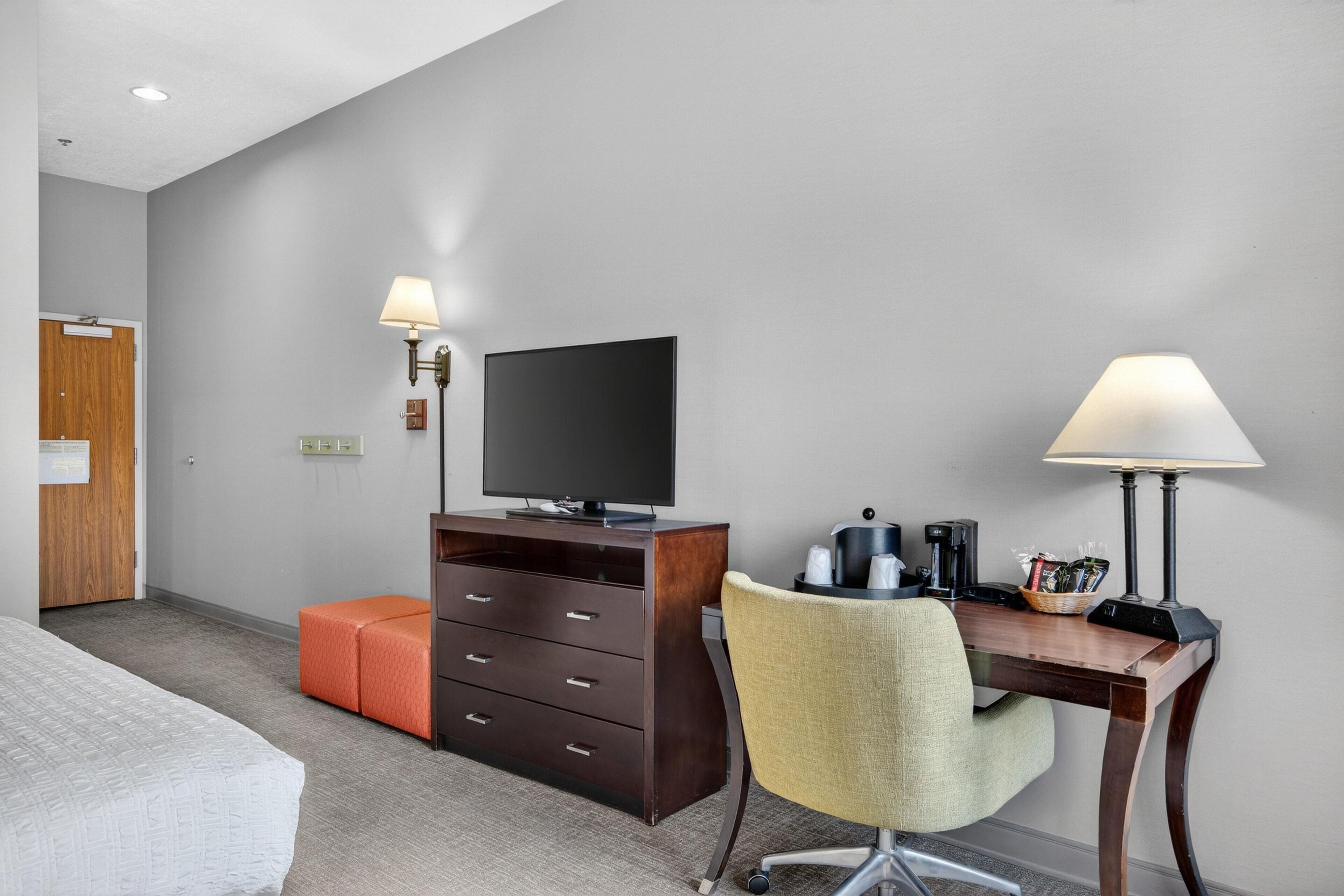 Desk, blackout drapes, iron/ironing board, free WiFi