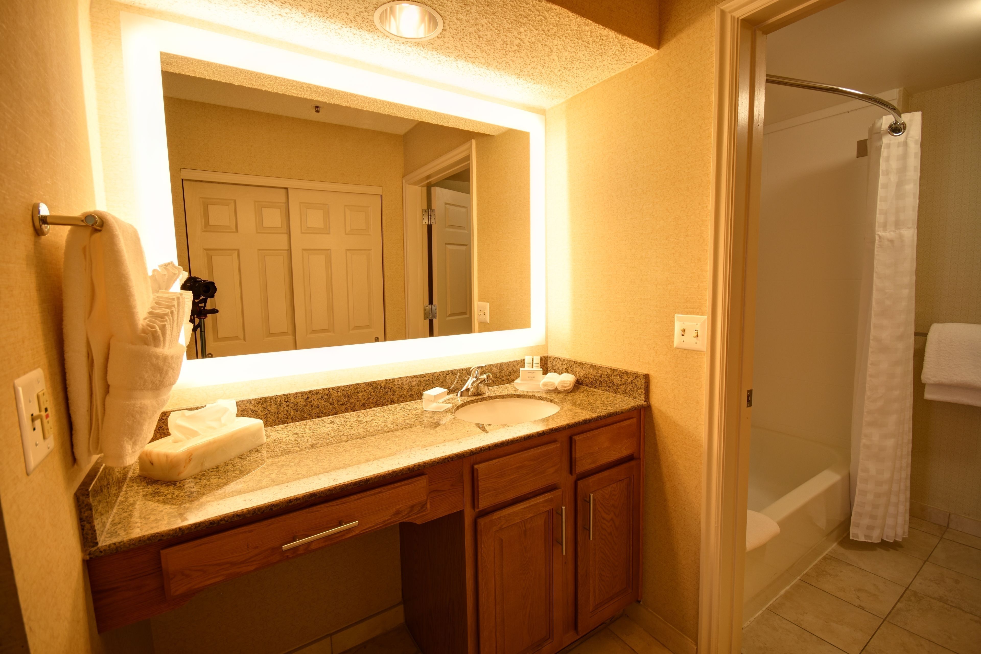 Bathroom | Combined shower/tub, free toiletries, hair dryer, towels