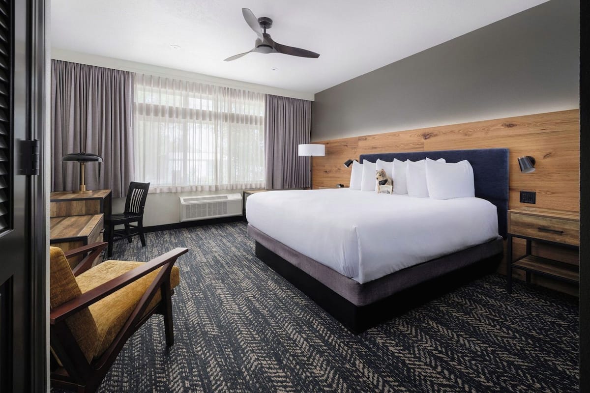 Premium bedding, pillowtop beds, desk, laptop workspace