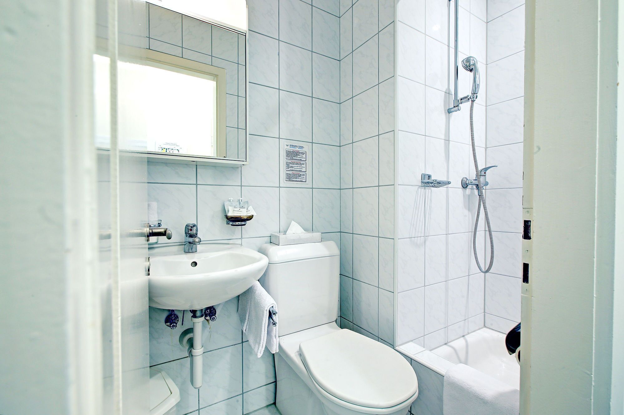 free toiletries, hair dryer, towels