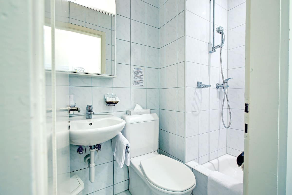 free toiletries, hair dryer, towels