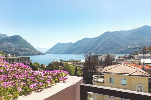 Habitación doble panorámica, balcón, vista al lago | Terraza o patio