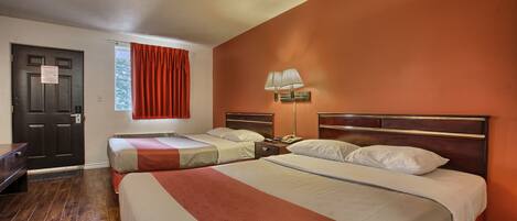 Desk, free WiFi, bed sheets