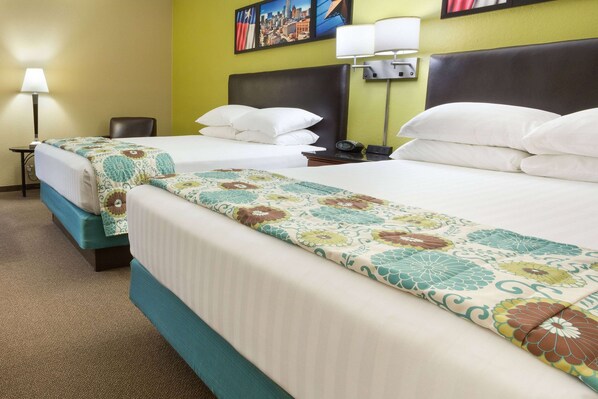 Deluxe Room, 2 Queen Beds, Non Smoking | Desk, laptop workspace, blackout curtains, iron/ironing board - Heritage Inn & Suites The Woodlands, Trademark by Wyndham (The Woodlands)