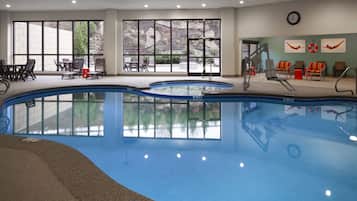 Indoor pool, open 7:00 AM to 10:00 PM, sun loungers