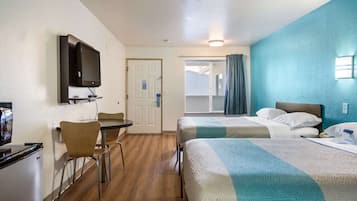 Blackout drapes, free WiFi, bed sheets, alarm clocks