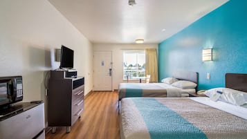 Blackout drapes, free WiFi, bed sheets, alarm clocks