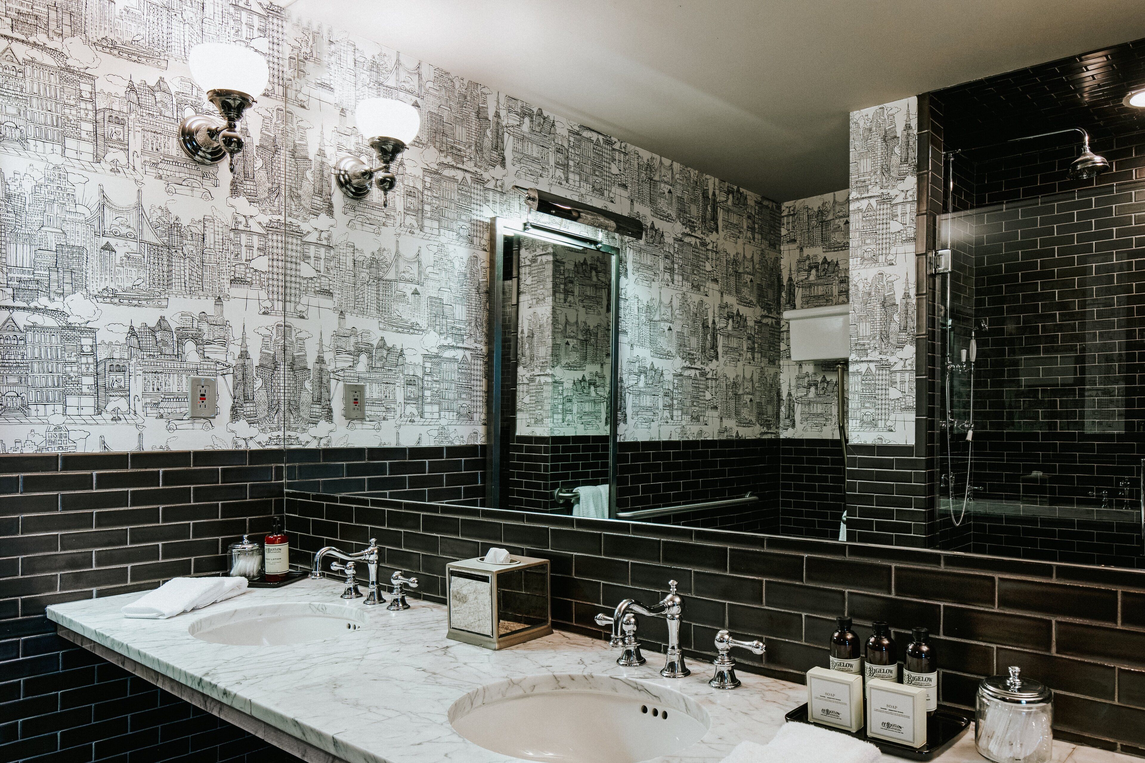 shower, rainfall showerhead, designer toiletries, hair dryer