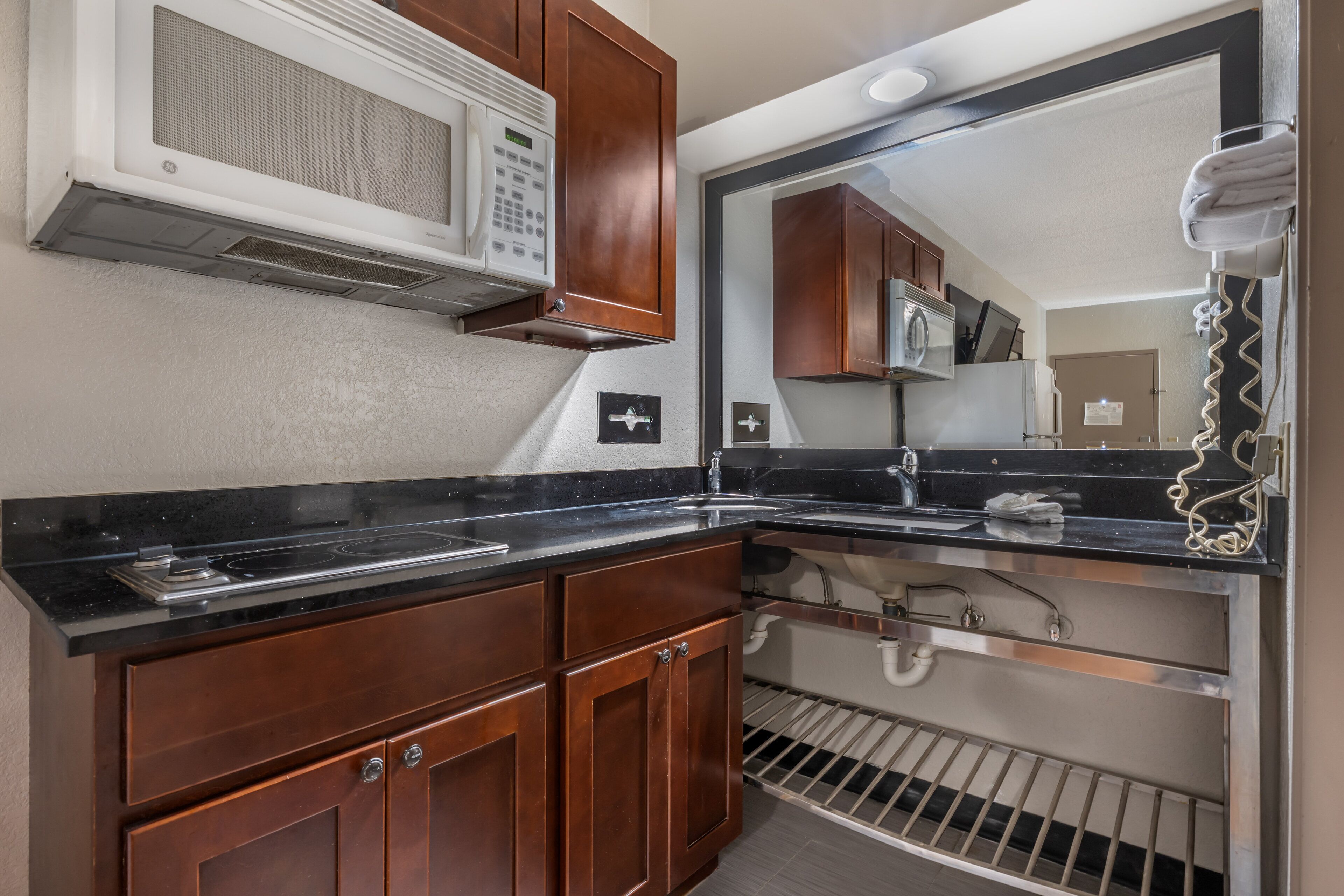 In-room safe, desk, laptop workspace, iron/ironing board