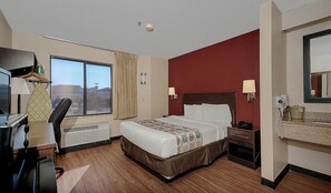 Desk, laptop workspace, blackout curtains, iron/ironing board - GreenTree Inn Houston IAH Airport (Houston)