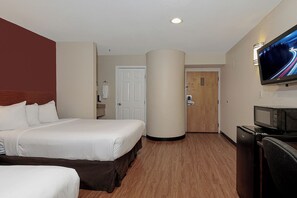 Standard Double Room, 2 Double Beds | Desk, laptop workspace, blackout drapes, iron/ironing board - GreenTree Inn Houston IAH Airport (Houston)