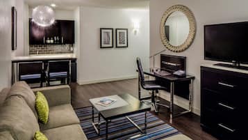 50-inch LCD TV with digital channels, TV, iPod dock