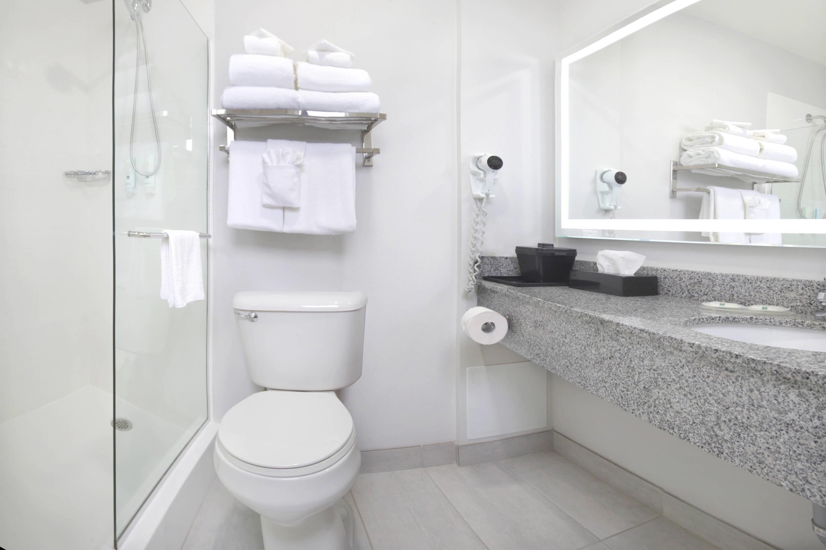 Pillowtop beds, desk, laptop workspace, blackout drapes