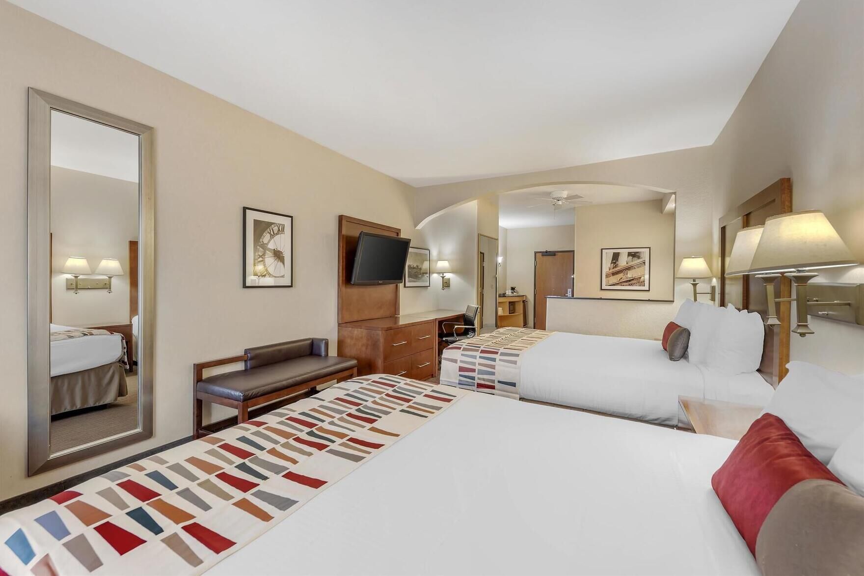 Blackout drapes, iron/ironing board, free cribs/infant beds, free WiFi