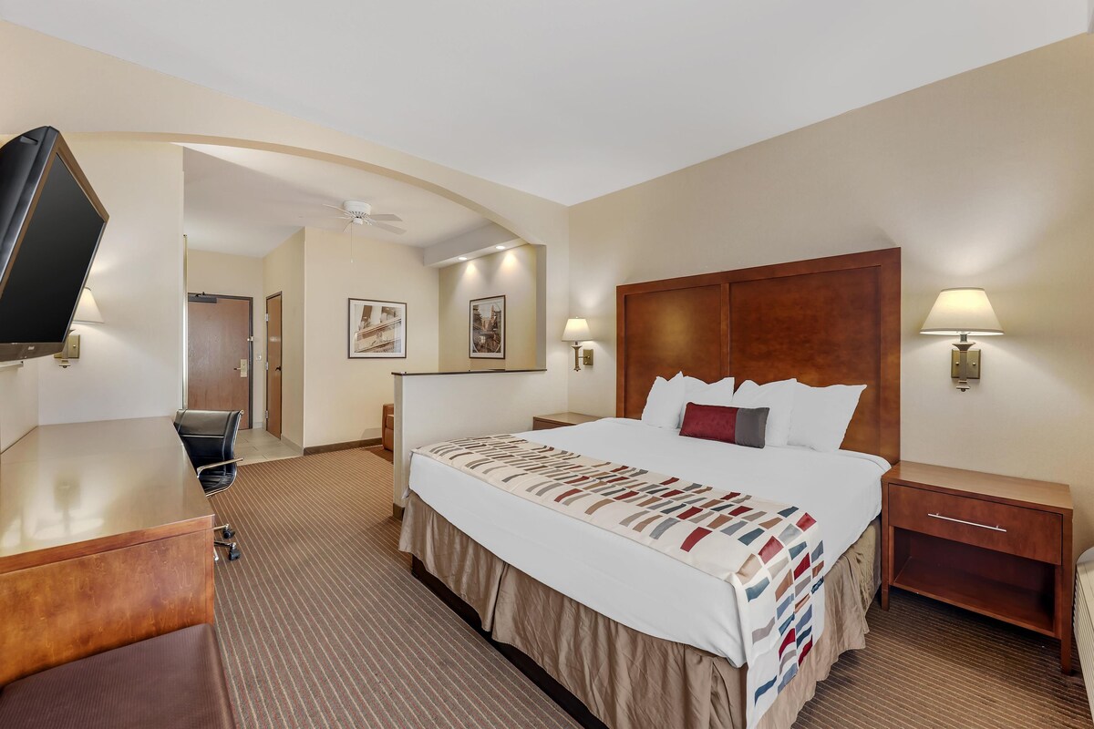 Standard Room, 1 King Bed, Accessible, Refrigerator & Microwave (with Single Sofabed) | Blackout curtains, iron/ironing board, free cots/infant beds, free WiFi