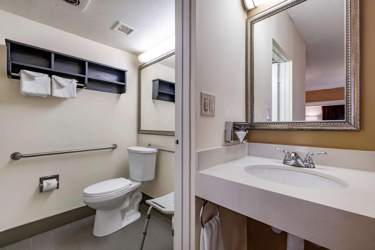 standard room, 2 queen beds, accessible, patio | premium bedding, pillow-top beds, in-room safe, desk