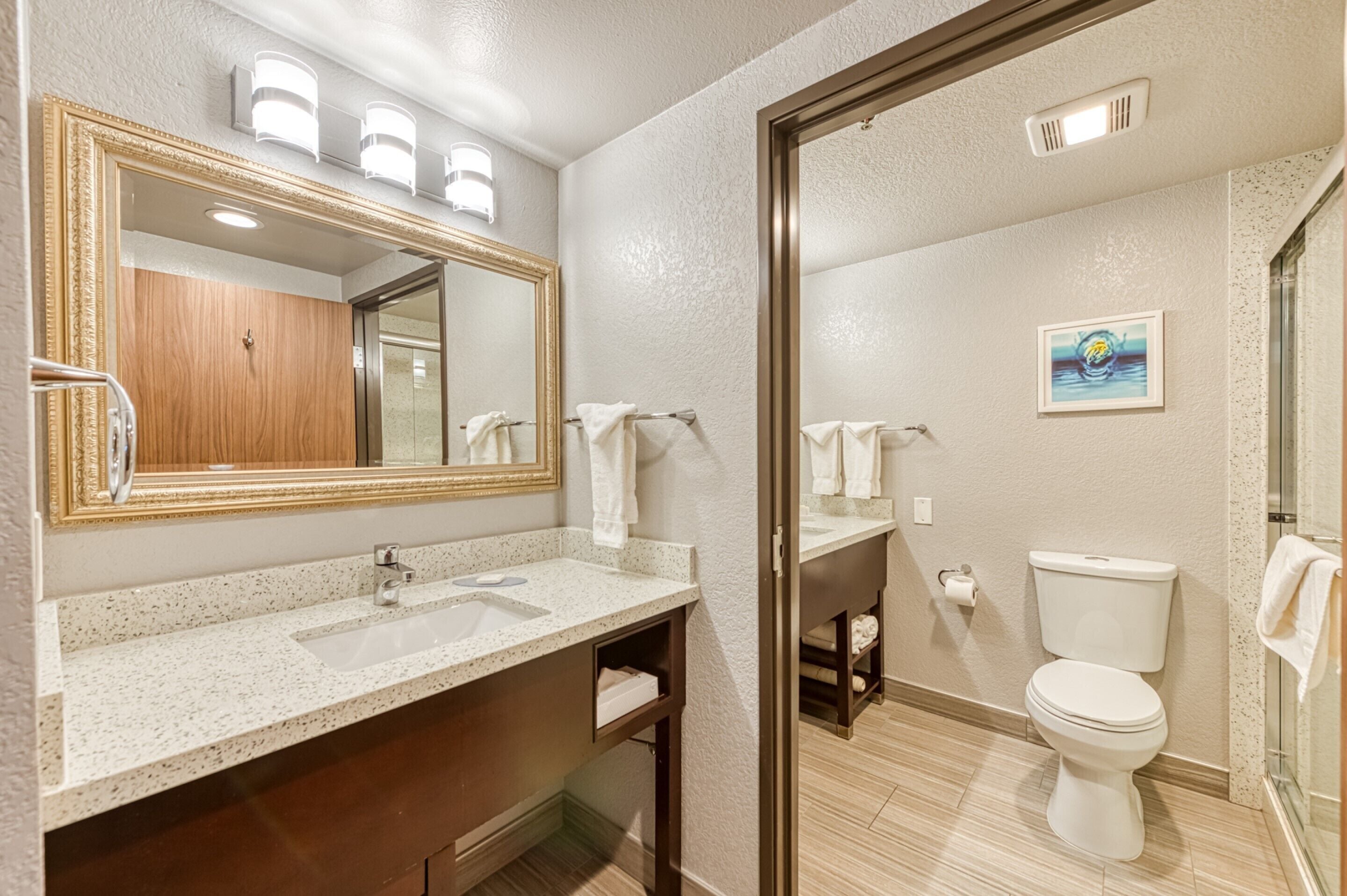 free toiletries, hair dryer, towels, soap