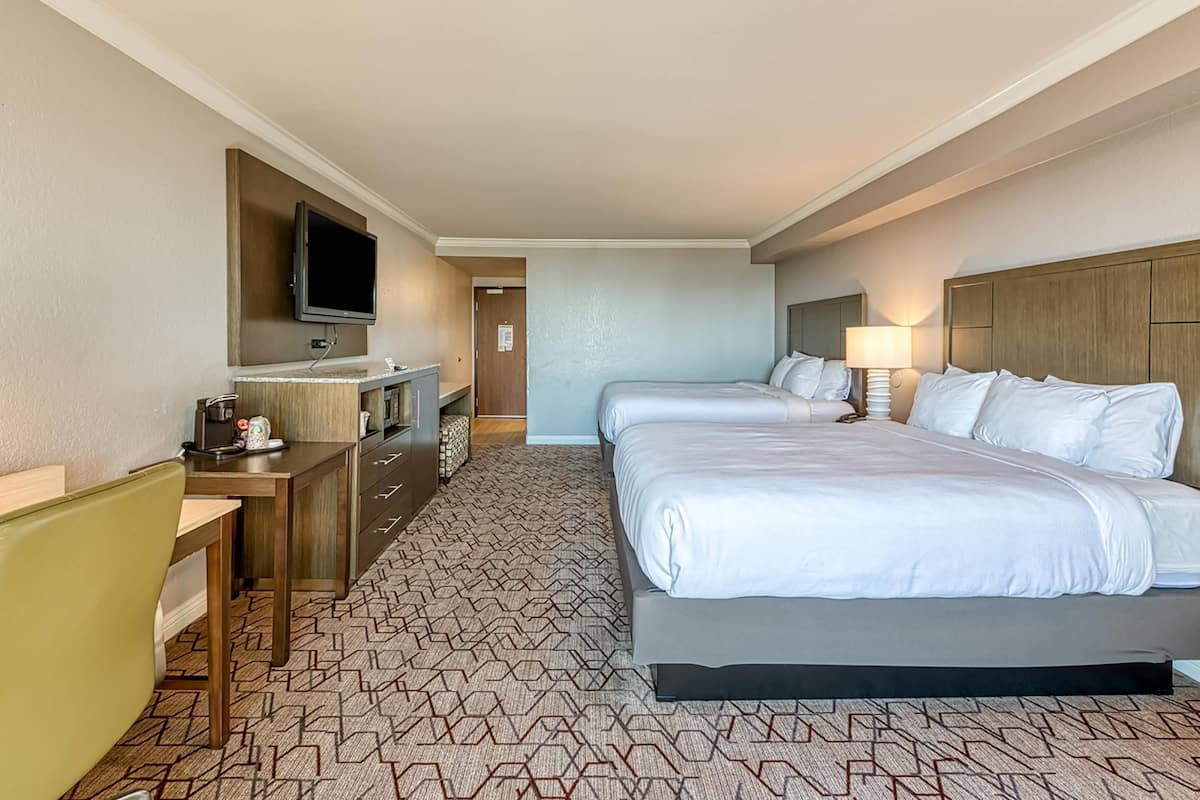 Standard Room, 2 Queen Beds, Non Smoking, Balcony | Hypo-allergenic bedding, desk, blackout drapes, iron/ironing board