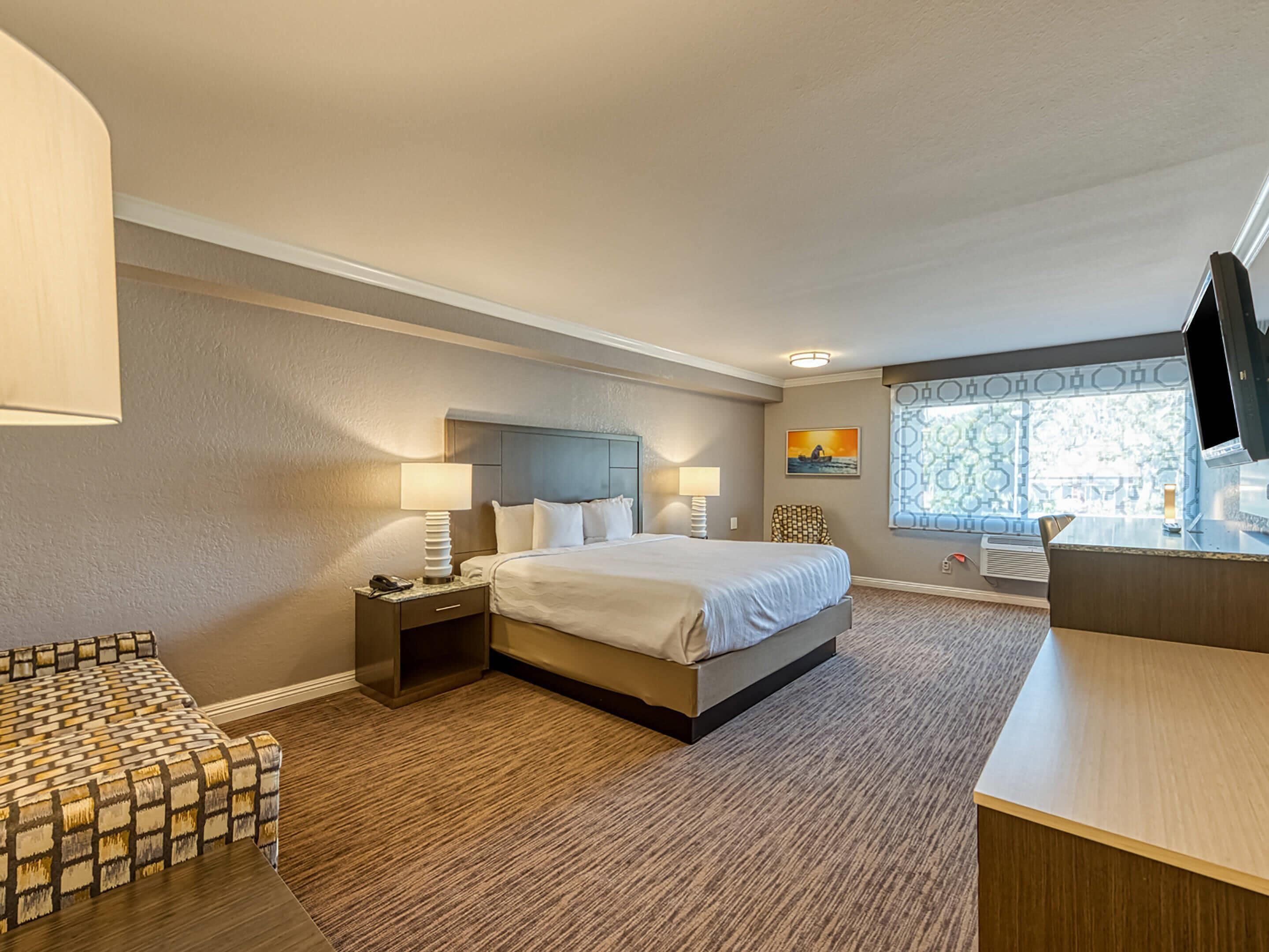 标准房, 1 张特大床, 无烟房 | 防过敏的被褥、办公桌、遮光窗帘、熨斗/熨衣板