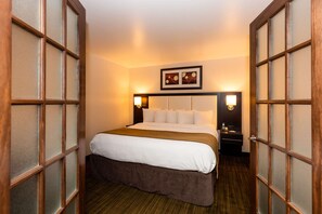 Premium bedding, pillow-top beds, desk, blackout curtains