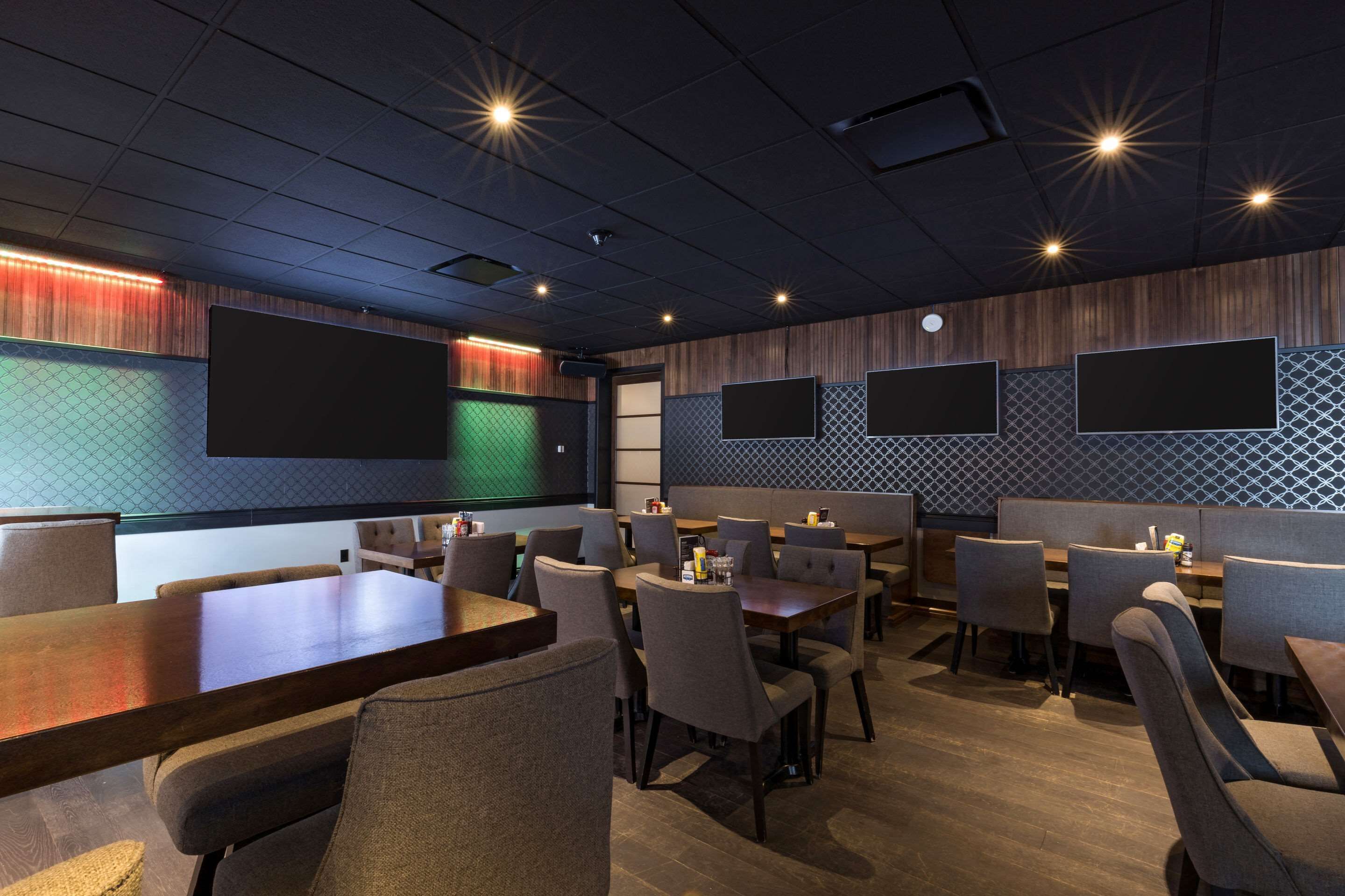 Dinner served, garden views 