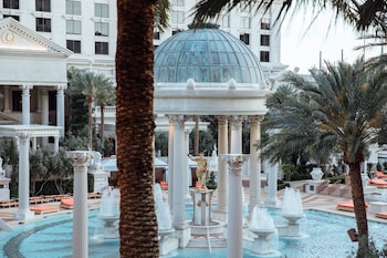 7 outdoor pools, open 9:00 AM to 5:00 PM, cabanas (surcharge) at Caesars Palace