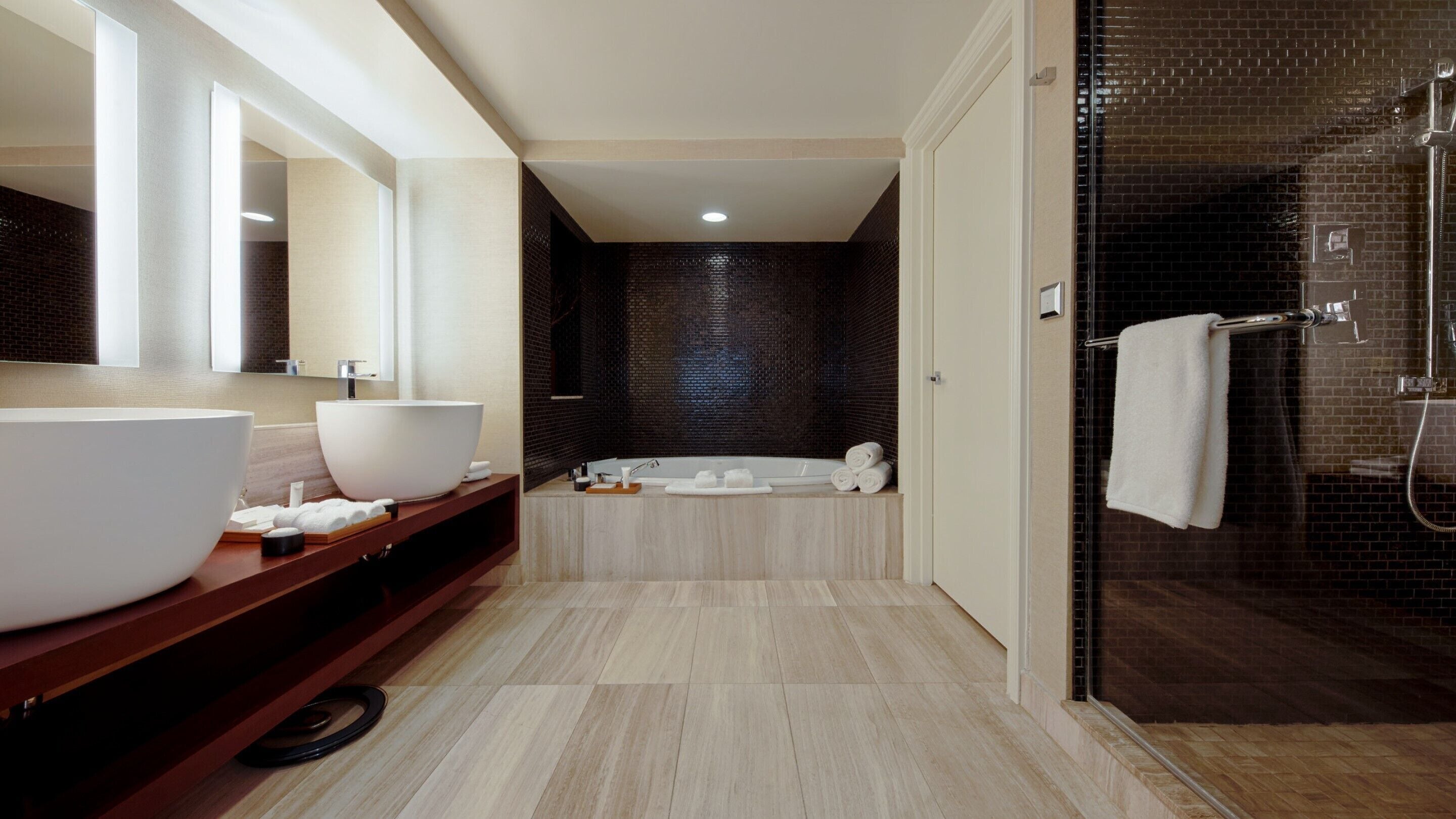 Nobu Sake Suite | Bathroom | Shower, eco-friendly toiletries, hair dryer, towels