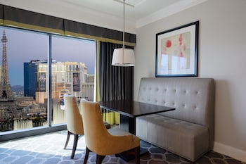 Pillowtop beds, in-room safe, desk, blackout drapes at Caesars Palace