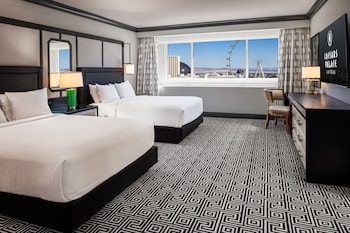 Pillowtop beds, in-room safe, desk, blackout drapes at Caesars Palace