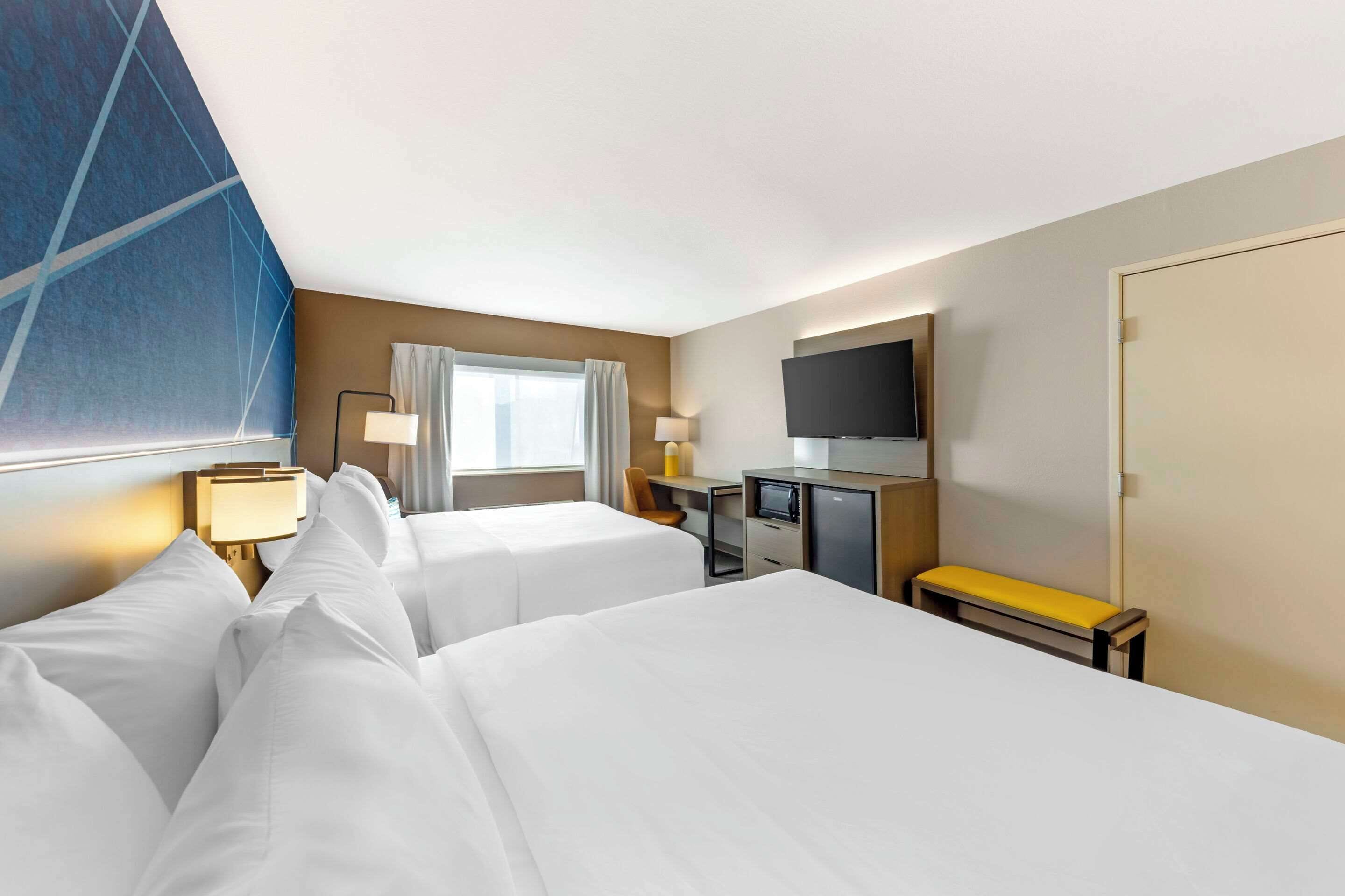 desk, blackout curtains, soundproofing, iron/ironing board