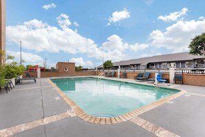 Outdoor pool, pool loungers