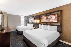 Standard Room, 2 Queen Beds, Non Smoking, Refrigerator & Microwave | 1 bedroom, premium bedding, desk, iron/ironing board