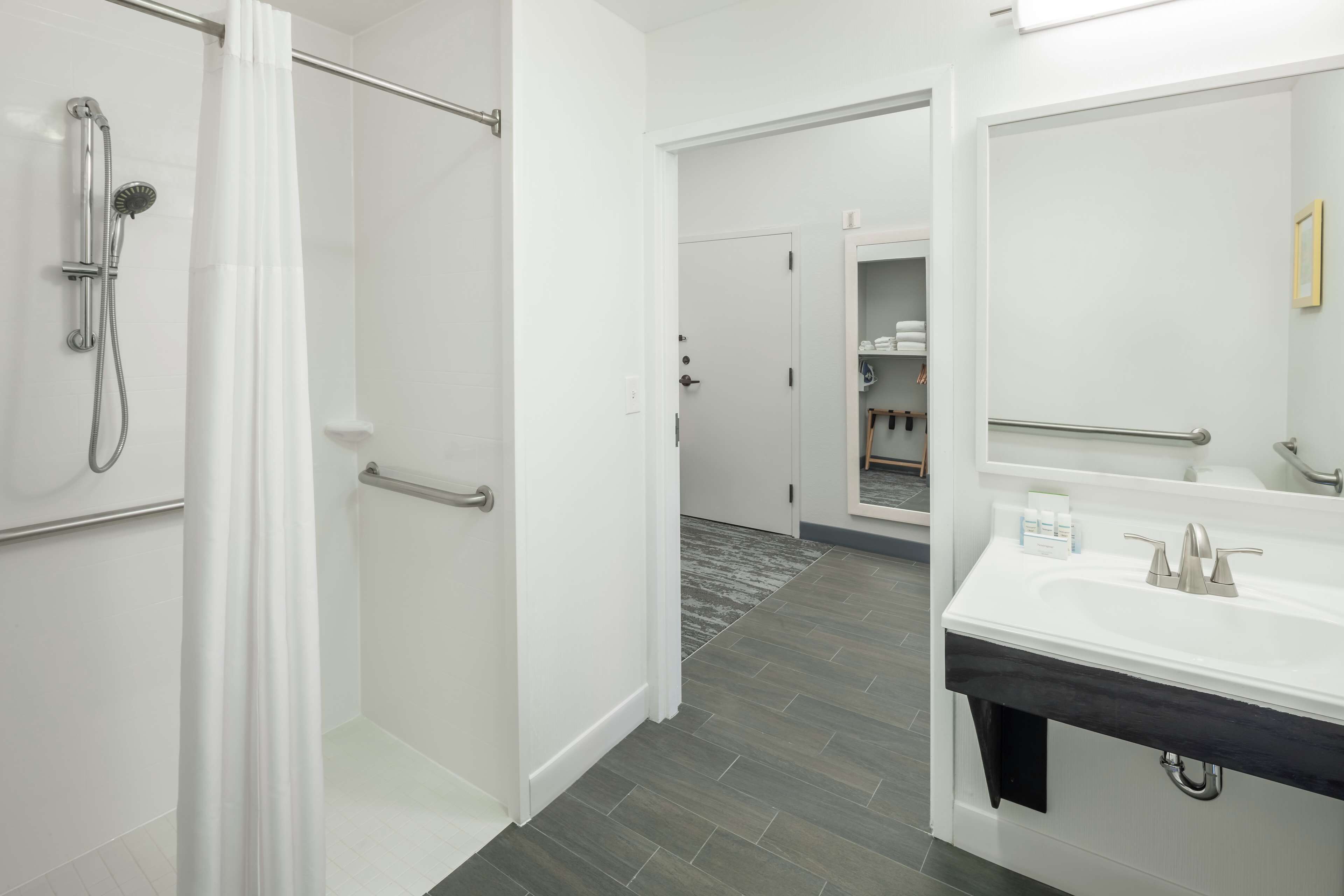 room, 1 king bed, accessible, non smoking | bathroom shower