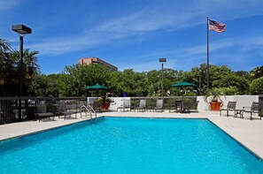 Outdoor pool, pool loungers