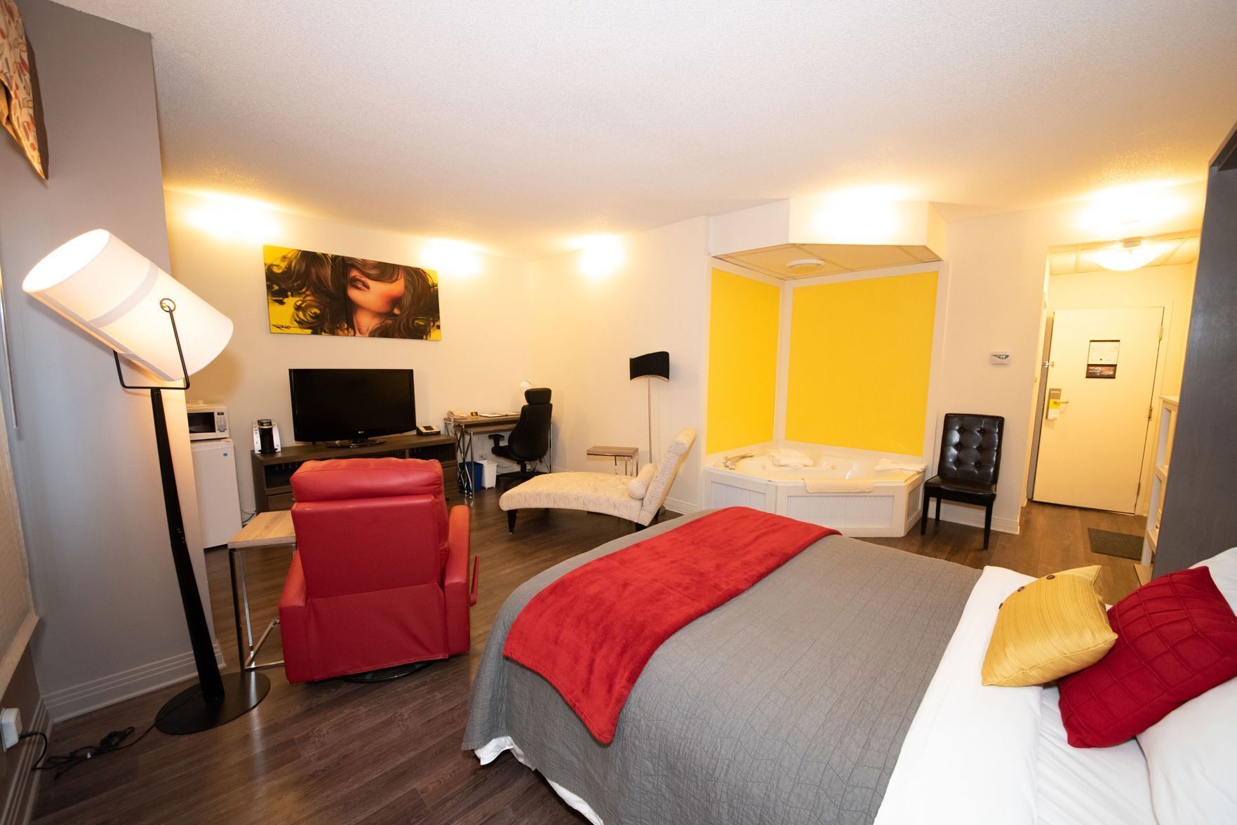 Premium bedding, down comforters, pillowtop beds, individually decorated