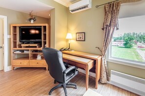 45-inch plasma TV with cable channels, TV, MP3 dock