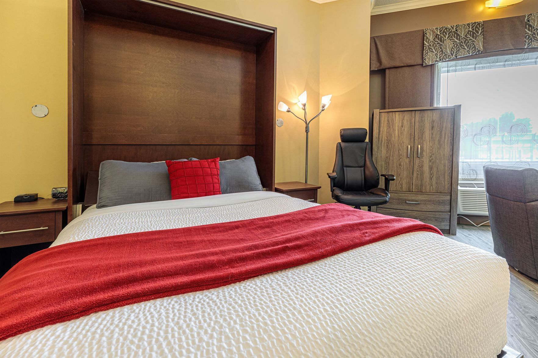 Premium bedding, down comforters, pillowtop beds, individually decorated