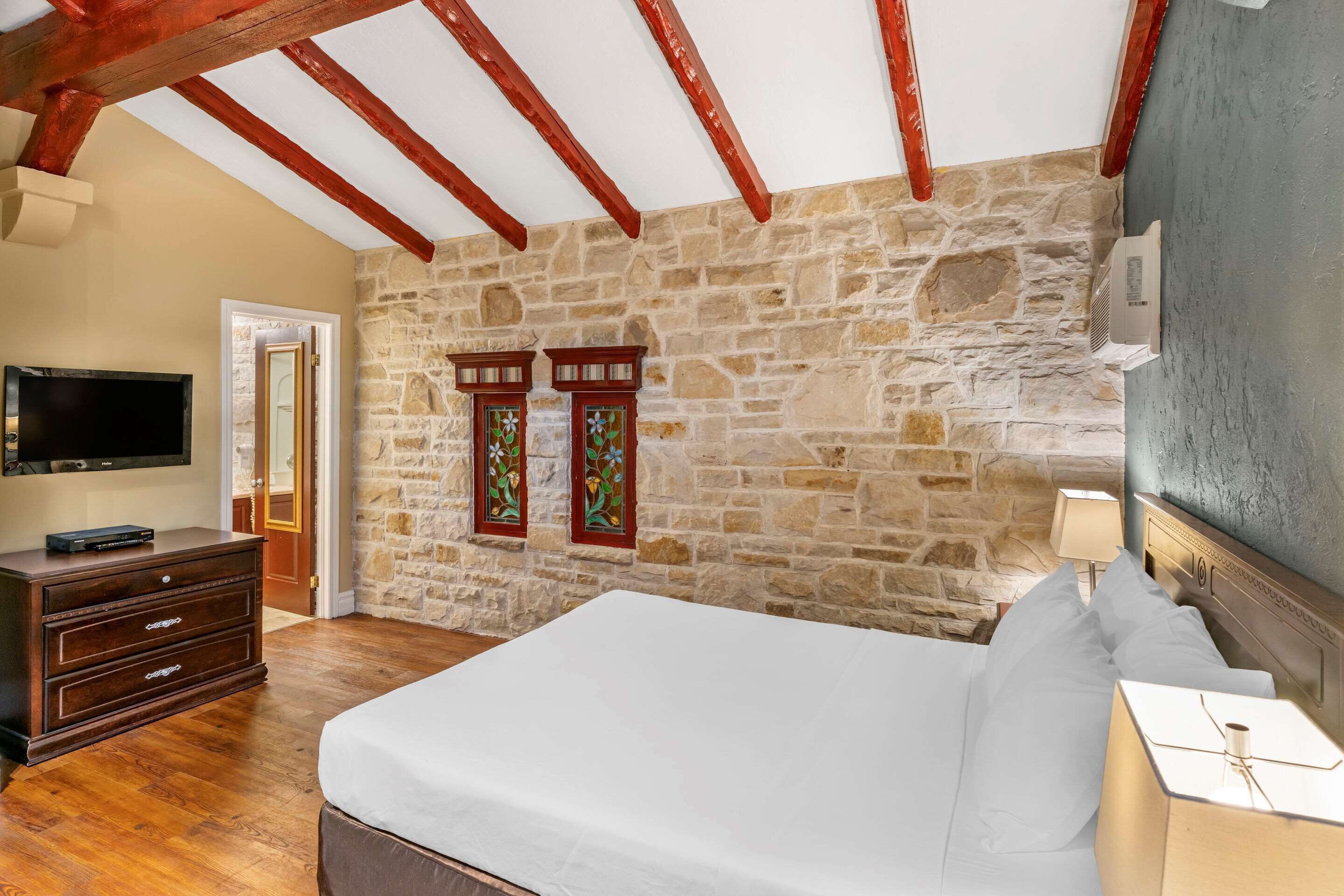 premium bedding, desk, blackout curtains, iron/ironing board