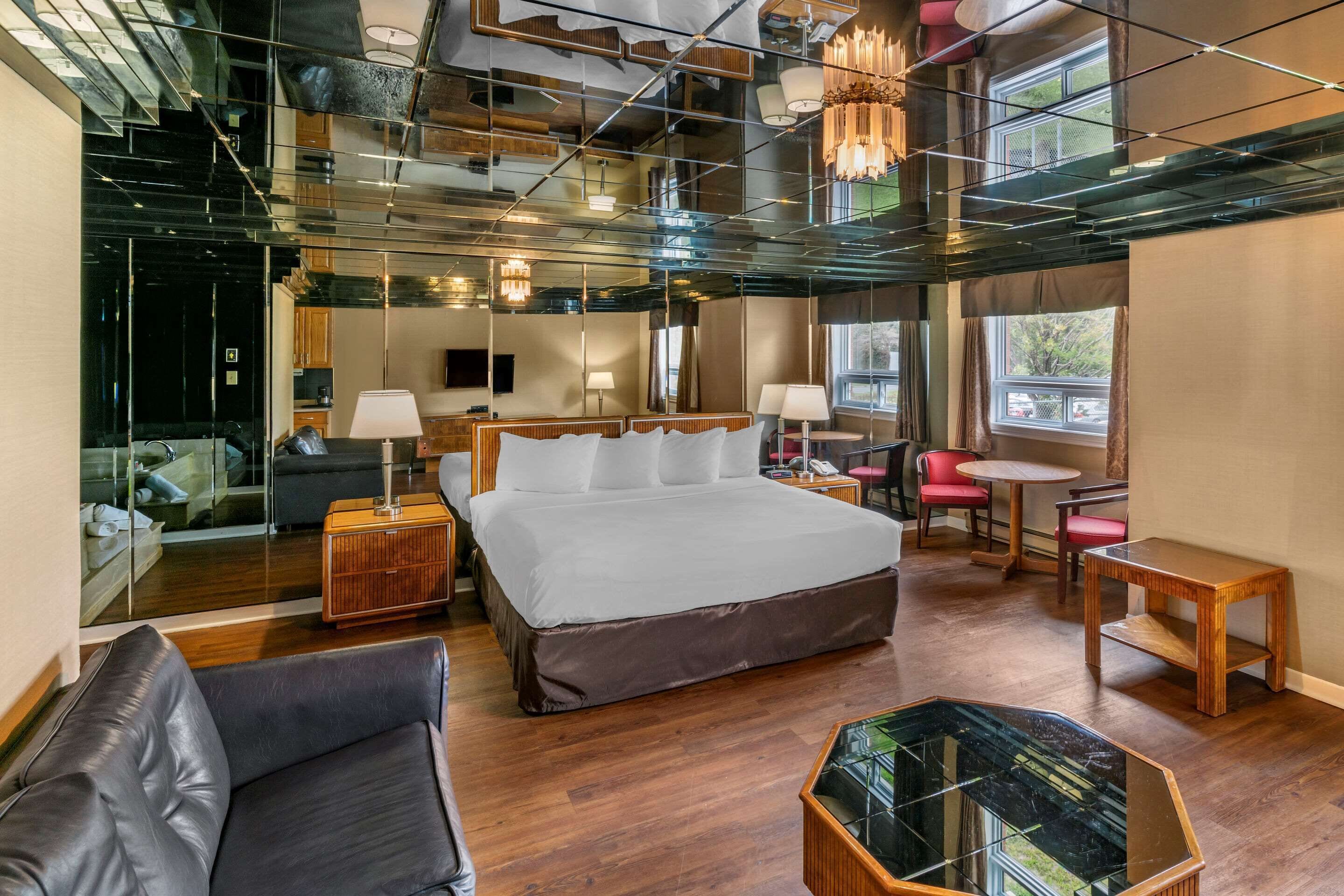 premium bedding, desk, blackout curtains, iron/ironing board