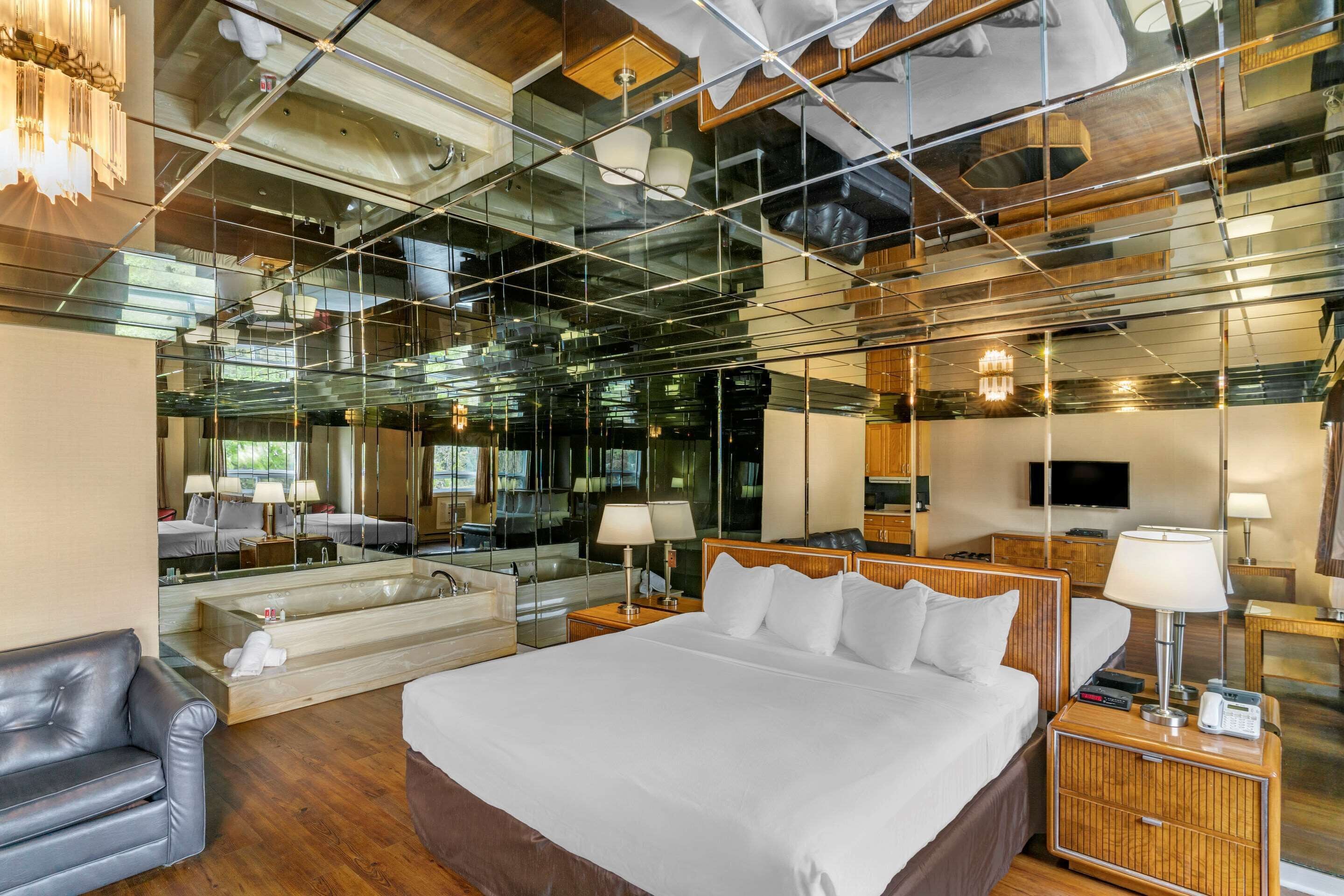 premium bedding, desk, blackout curtains, iron/ironing board