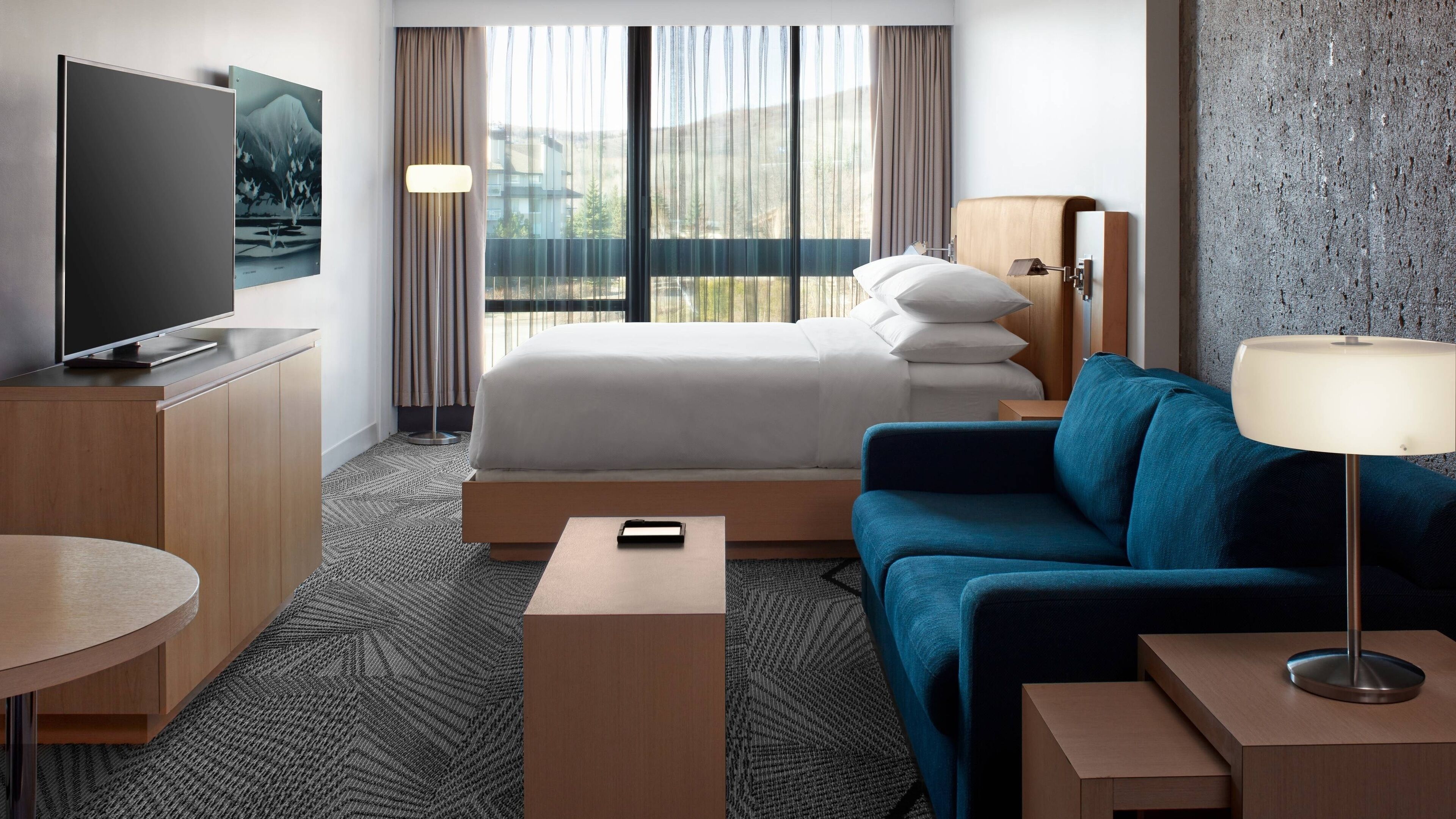 studio, 1 king bed with sofa bed, kitchenette | premium bedding, in-room safe, laptop workspace, blackout curtains