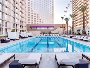 Seasonal outdoor pool, open 9 AM to 6 PM, cabanas (surcharge)
